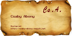 Csaby Abony névjegykártya